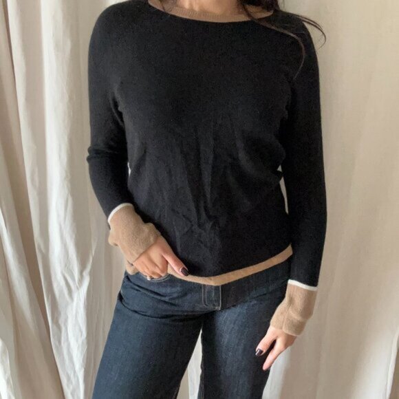 Vintage Anne Klein 100% Cashmere Crew Neck Sweater Black - Picture 3 of 9